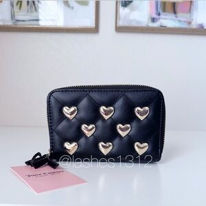 JUICY COUTURE Wallet Colorful Love Double Zip Around - Black Hearts